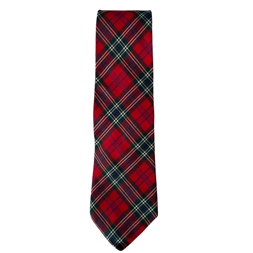 Holiday Style Red and Green Plaid neck tie